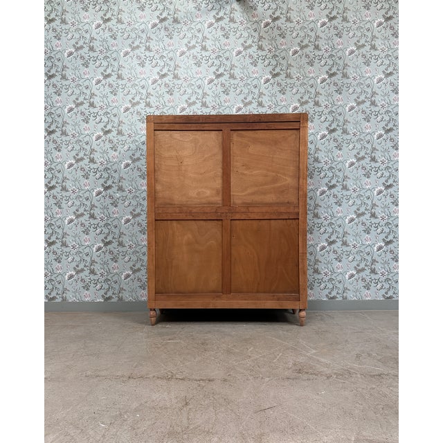 Tan Vintage Glass-Fronted Cabinet, 1950s For Sale - Image 8 of 9