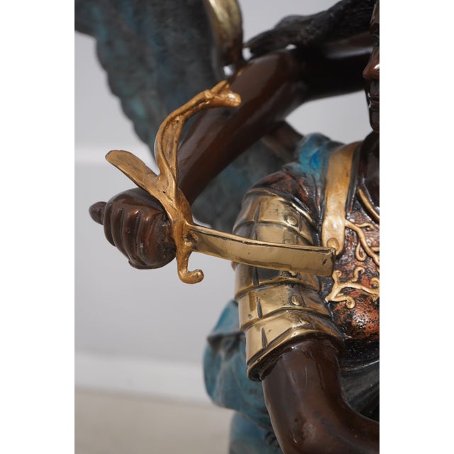 Bronze Large Bronze Sculpture ‘Gloria Victis’ Angel & Soldier Statue For Sale - Image 8 of 12