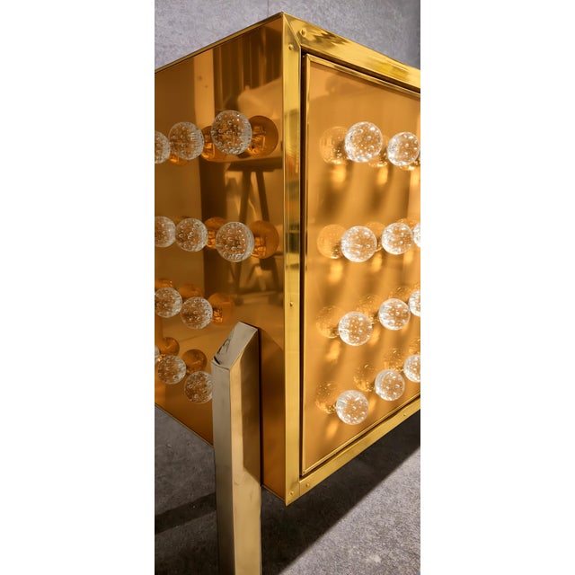 Contemporary Brass Sideboard with 120 Murano Glass Spheres from Justfurnituress SRL For Sale - Image 3 of 12