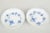 Royal Copenhagen Blue Fluted Plain bottle coasters, set of 2, 1980s. Set of two small bottle coasters in Blue Fluted...