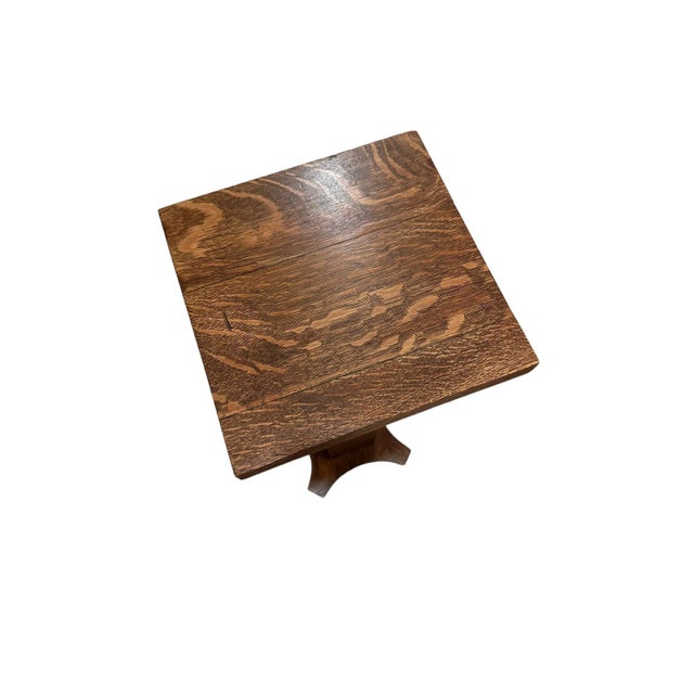 Early 20th Century Antique Mission Oak Pedestal Plant Stand For Sale - Image 5 of 11