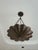 Art Nouveau Petal Pendant Light, Antique Brass Finish Solid Brass Flower Shade, 4 Light Hanging Fixture For Sale - Image 4 of 12
