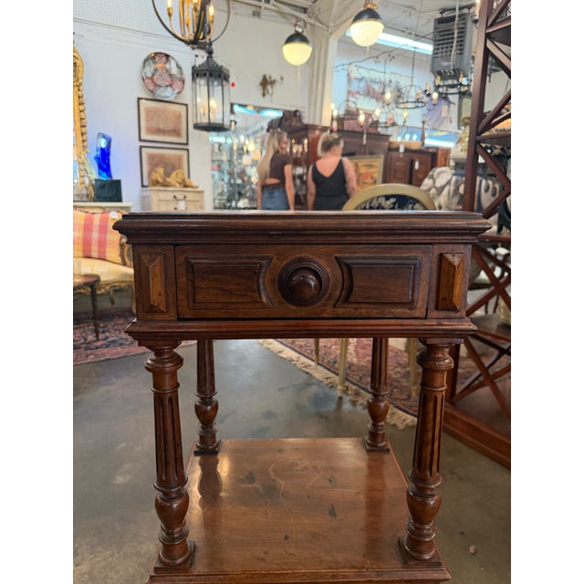 Campaign 19th Century French Renaissance Carved Walnut Rolling Etagere Dumbwaiter For Sale - Image 3 of 9
