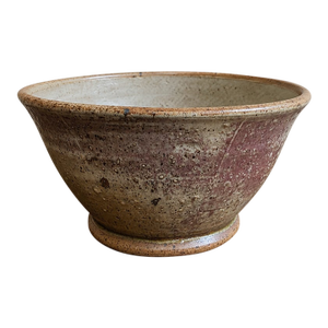 Vintage Studio Pottery Bowl, Signed Large Stoneware, Organic Modern Centerpiece