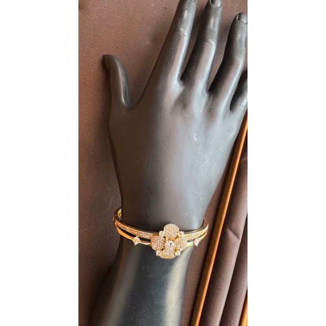 3.8 Carat Diamond 14 Karat Gold Cocktail Bangle Bracelet /cuff Estate 13.8 Gm For Sale - Image 14 of 18