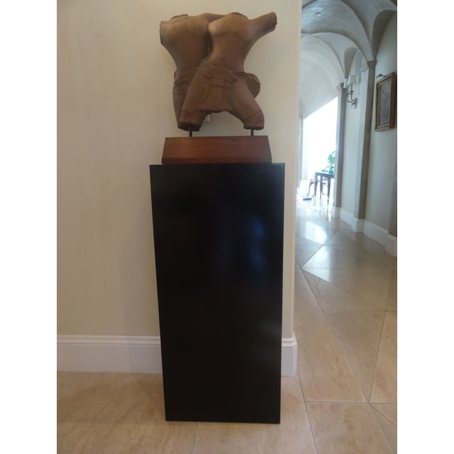 From the empire style of Angkor Vat. 18th or 19th Century Statue Dimensions: Width: 17" Depth: 9" Height: 22.5" Pedestal...