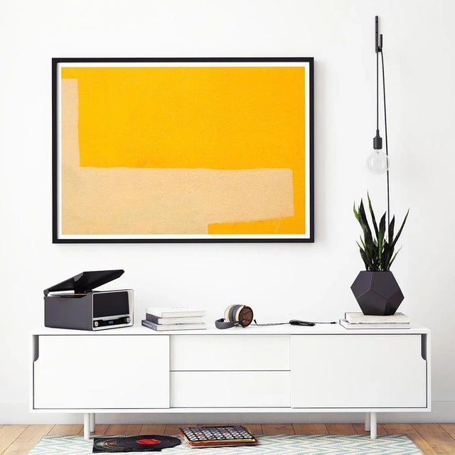 Abstract "Yellow Wall" Art Print, Minimalist Geometric Wall Art, Large