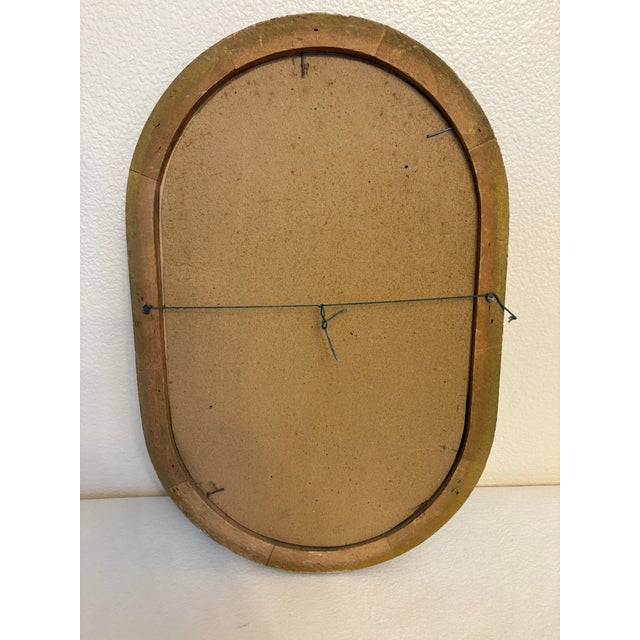 Traditional Vintage Atmospheric Mountain Landscape Painting in Ornate Oval Frame For Sale - Image 3 of 4