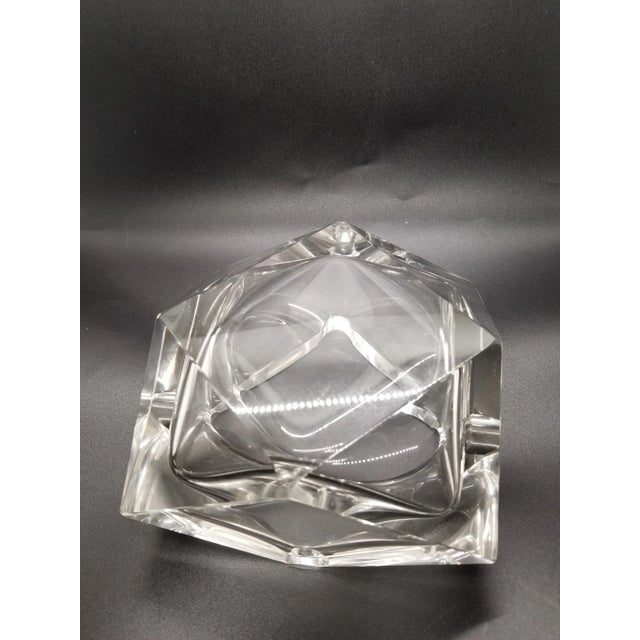 Vintage 1980s Art Deco Crystal Ashtray For Sale - Image 4 of 5