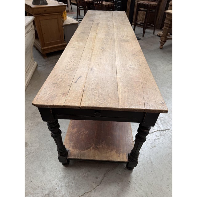 Wood Early 20th Century Cloth Merchant's Table For Sale - Image 7 of 17