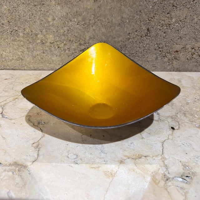 1960s 1960s Sculptural Yellow Dish Reed & Barton by John Prip For Sale - Image 5 of 10