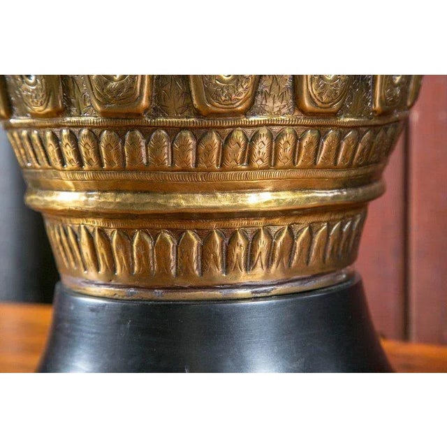 1960s Vintage Brass Ginger Jar Lamp For Sale - Image 11 of 15
