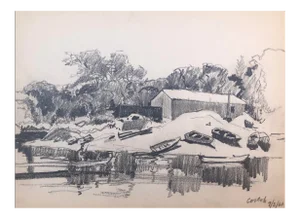 1960 Norman Kent Cos Cob Drawing