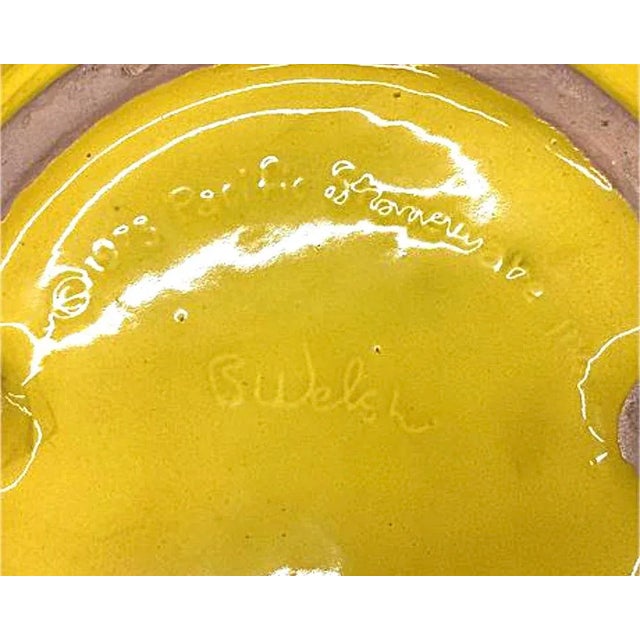 1970s Mid-Century Modern Era Bennett Walsh Pacific Stoneware Yellow Tiger Ashtray For Sale In Charleston - Image 6 of 6