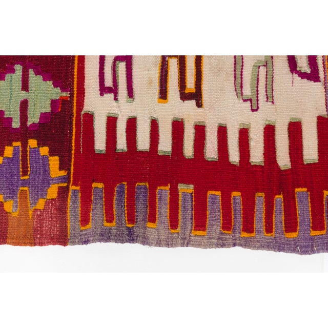 Mid 20th Century Handwoven Multi-Panel Tribal Area Kilim For Sale - Image 9 of 10