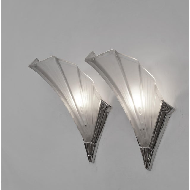 French Art Deco Wall Sconces by Jean Gauthier Ejg 1920s France - A Pair For Sale - Image 6 of 13