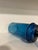 1960s Mid Century Modern Empoli Deep Teal Blue Optic Art Glass Vase With Pedestal - Italian Mouth Blown Empoli For Sale - Image 10 of 12