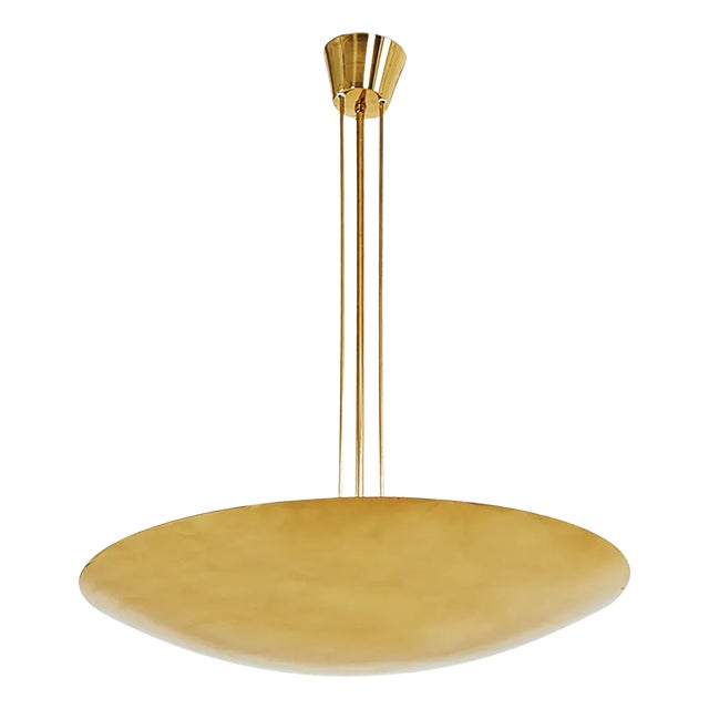 Large Brass Uplight Dome Pendant Light by J. T. Kalmar for Kalmar, 1968 For Sale