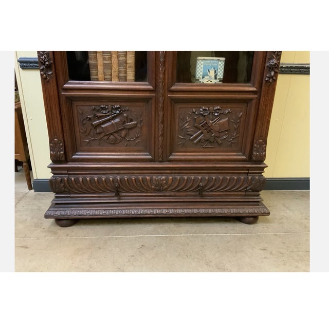 Antique Neo-Renaissance Display Bookcase, 1870 For Sale - Image 13 of 14