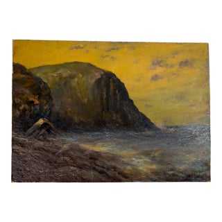 Early 20th Century American Impressionist California or Canadian Pacific Landscape Painting For Sale