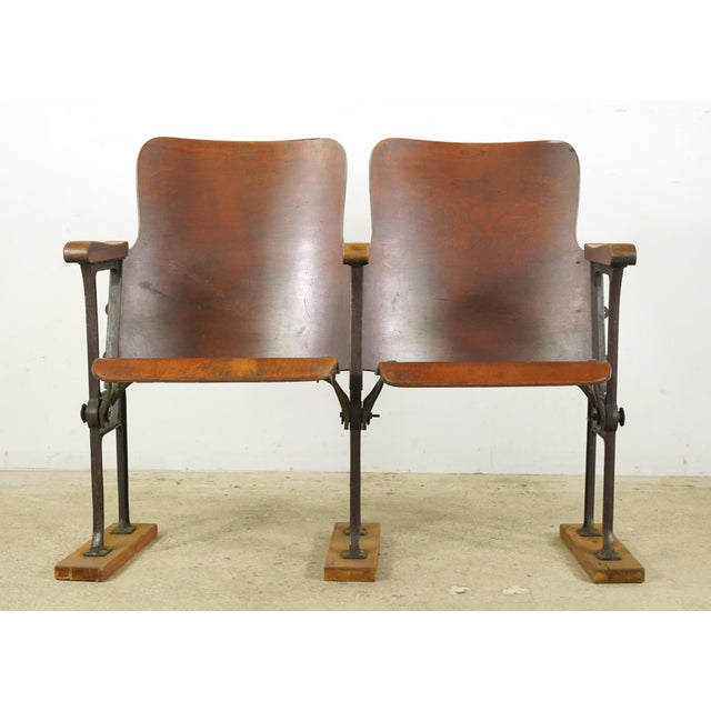 Vintage Folding Theater Seats Unit For Sale - Image 9 of 12
