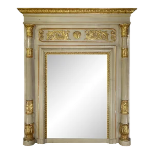 Early 19th Century Italian Neoclassical Style Giltwood Trumeau Mirror Ca 1820