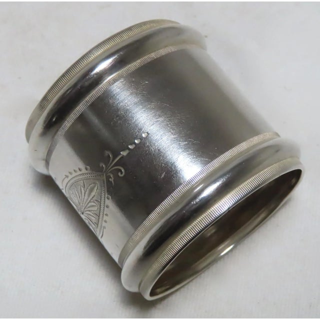 Large - Oversize Antique American Solid Coin Silver Napkin Ring by Wood & Hughes For Sale - Image 4 of 13