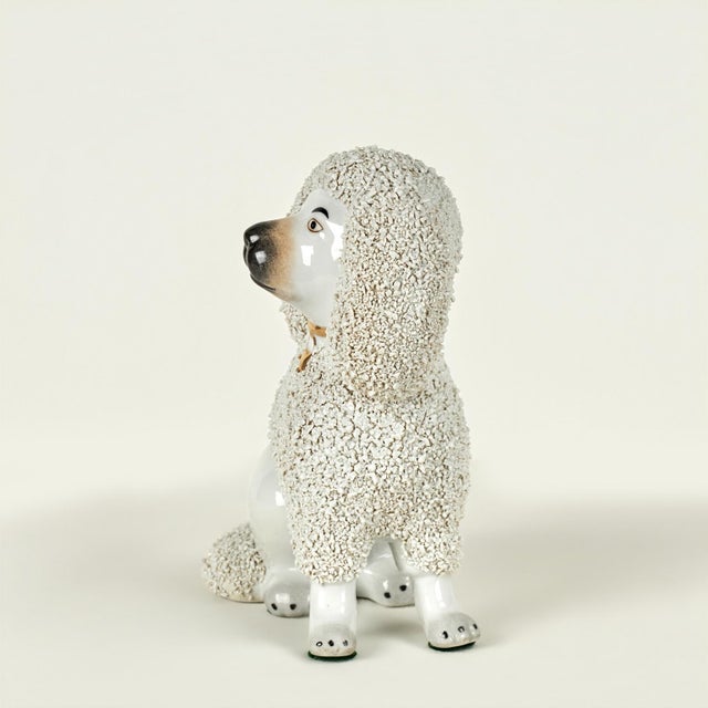 Victorian Pair of Antique English Staffordshire Poodle Figures For Sale - Image 3 of 15