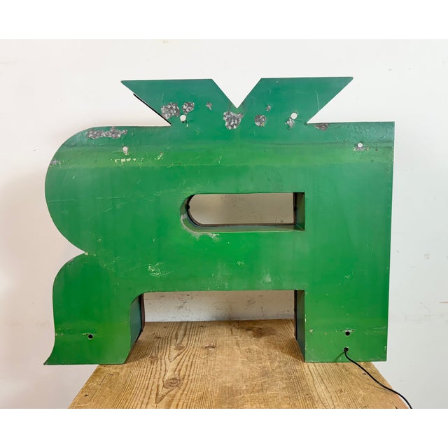 Large Vintage Illuminated Advertising Letter Ř, 1960s For Sale - Image 11 of 16
