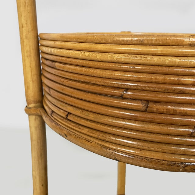 Mid-Century Modern Italian Bamboo and Rattan Serving Trolley, 1960s For Sale - Image 6 of 10