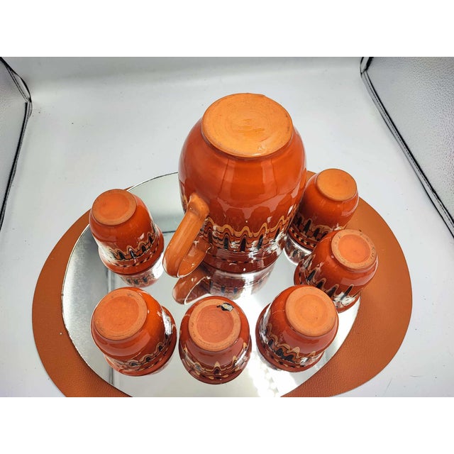 Mid-Century Bulgarian Jug and Cups, 1960s, Set of 7 For Sale - Image 4 of 8