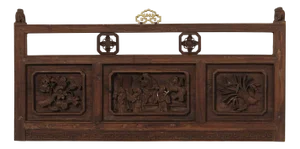 Three Panel Carved Bed Fascia