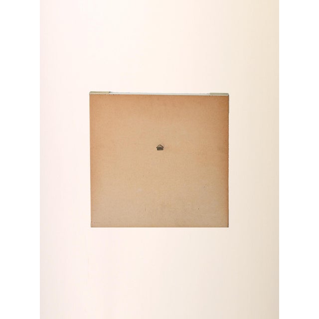 Scandinavian Mirror with White Frame and Brass Details, 1950s For Sale - Image 6 of 7