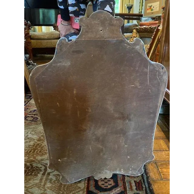 Early 20th Century Maison Jansen Verre églomisé French Style Mid Century Carved Gilt Mirror For Sale - Image 11 of 12