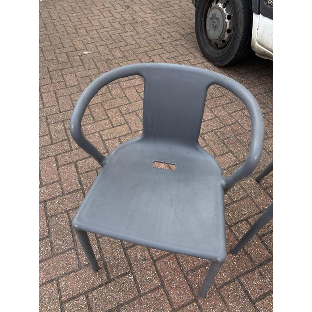 Plastic Grey Patio Chairs by Jasper Morrison for Magis, Set of 5 For Sale - Image 7 of 8