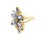 Metal 1990s 14k Yellow Gold Tanzanite Cluster Ring, Size 8 For Sale - Image 7 of 11