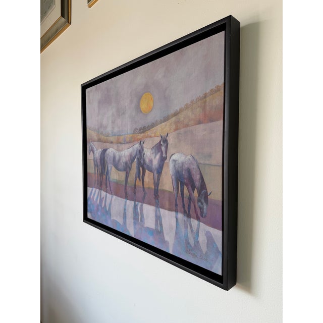1980’s v. Schaffer Block Impressionist Horses Landscape Oil Painting – Framed For Sale - Image 4 of 12