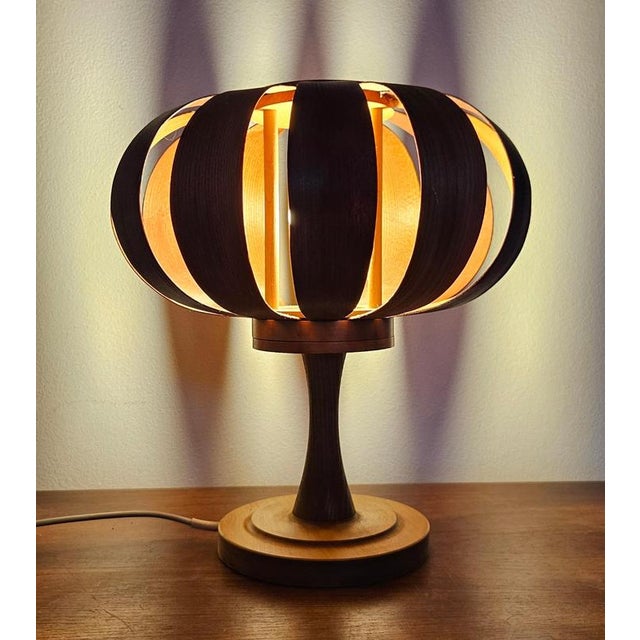 Mid-Century Veneer Table Lamp, Denmark, 1960s For Sale - Image 12 of 18