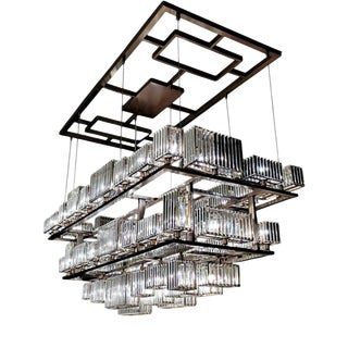 Collection Labirinto Chandelier in Metal and Crystal by Jago For Sale