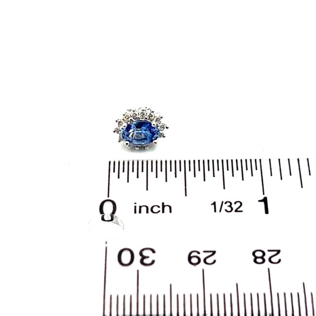 Natural Sapphire Diamond Earrings 14k White Gold 1.68 TCW Certified For Sale - Image 11 of 15