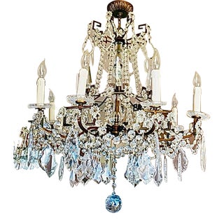1940's Crystal Chandelier For Sale
