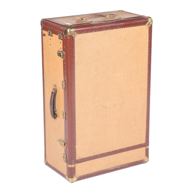 Antique Hartmann Canvas Leather Wardrobe Steamer Trunk Chairish