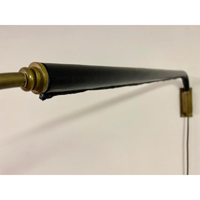 Italian Telescopic Wall Light in Brass and Leather, 1950s For Sale - Image 4 of 16