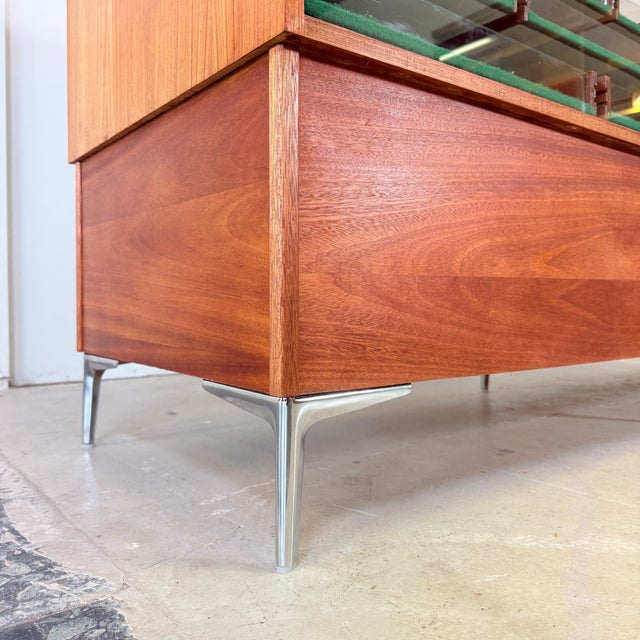 Mid-Century German Display Counter and Showcase in Mahogany and Chrome, 1960s For Sale - Image 14 of 16