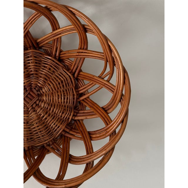 Vintage Sculptural Rattan Basket | Open Weave For Sale In Los Angeles - Image 6 of 7