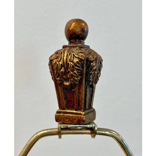 Gold Late 20th Century Pair Berman Hollywood Regency Gilded Lamps For Sale - Image 8 of 9
