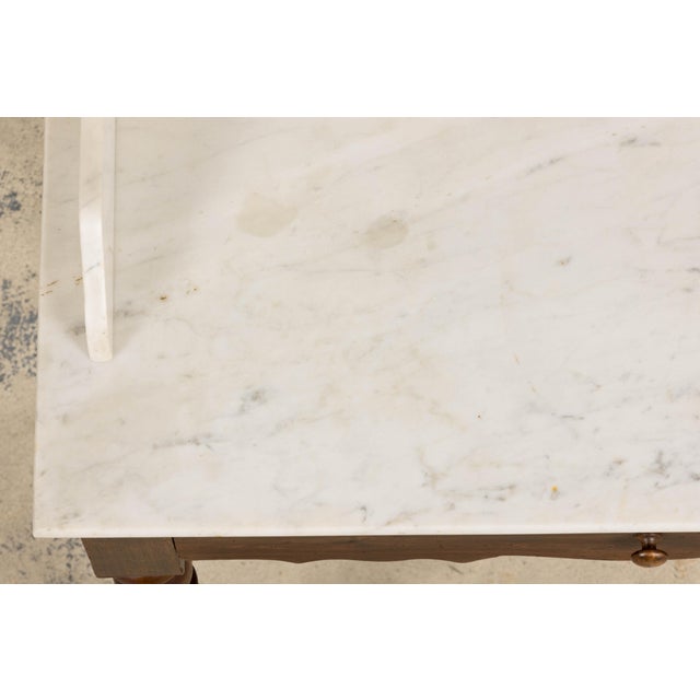 Late 19th Century Antique French Provincial Louis Philippe Style Maple Vanity W/ Carrara Marble For Sale - Image 5 of 18