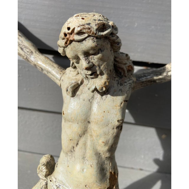 18th Century French Polychrome Wood Corpus Christi Figure For Sale - Image 4 of 10