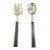 Collectible Pair of Adler Sterling Silver & Ebonized Wood Two Piece Salad Serving Set For Sale