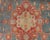Orange Antique Turkish Oushak Rug on a Blue Background and Orange-Red Color Border For Sale - Image 8 of 12